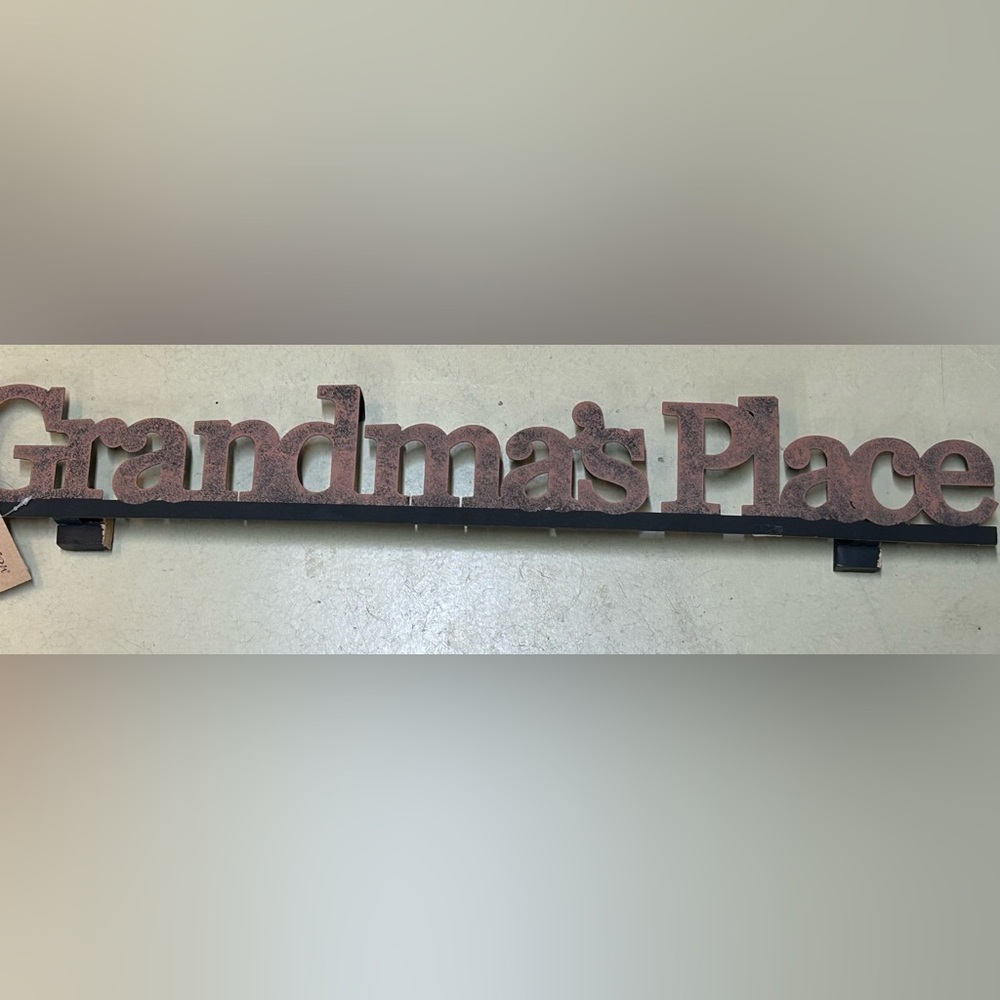 Carson Home Accents Grandmas Place Distressed Rustic Metal Wall Plaque Sign 27”